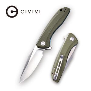 CIvivi - Baklash Flipper Knife OD Green G10 Handle (3.5'' Satin 9Cr18MoV) C 801A