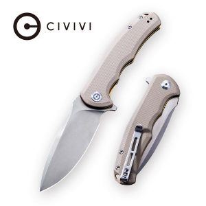 Civivi - Praxis Flipper Knife Tan G10 Handle (3.75'' Satin 9Cr18MoV) C 803B