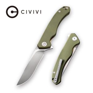 CIVIVI - Courser Flipper Knife OD Green G10 Handle (3.45'' Satin Japanese VG-10) C 804A