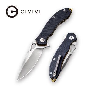 Civivi - Aquila Flipper Knife Black G10 Handle (3.45'' Satin Japanese VG-10) C 805F