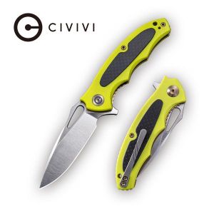 Civivi - Shard Flipper Knife Fluorescent Green G10 with Carbon Fiber Overlay Handle (2.95” Satin D2) C 806A