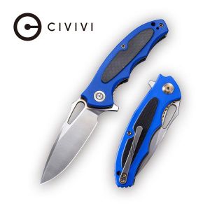 Civivi - Shard Flipper Knife Blue G10 with Carbon Fiber Overlay Handle (2.95” Satin D2) C 806C