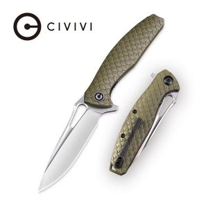 Civivi - Wyvern Liner Lock Knife OD Green Fiber-glass Reinforced Nylon Handle (3.45'' Satin D2) C 902A