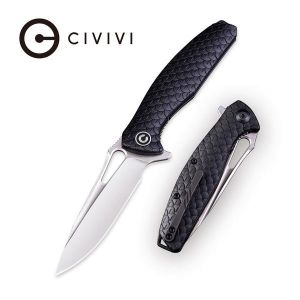 Civivi - Wyvern Liner Lock Knife Black Fiber-glass Reinforced Nylon Handle (3.45'' Satin D2) C 902B
