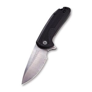 Civivi - Durus Flipper Knife Black G10 Handle (3'' Damascus) C 906DS