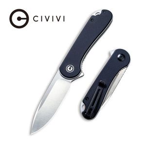 Civivi - Elementum Flipper Knife Black G10 Handle (2.96'' Satin D2) C 907A