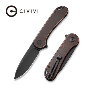 Civivi - Blade HQ Exclusives SKU - Elementum Flipper Knife Black Stonewashed Copper Handle (2.96'' Black Stonewashed D2) C 907L