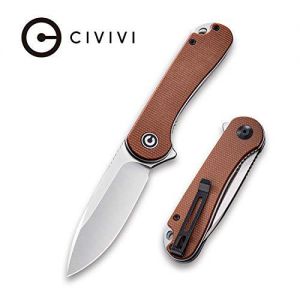 Civivi - Elementum Flipper Knife Brown Micarta Handle (2.96'' Satin D2) C 907M