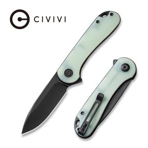 Civivi - Blade HQ Exclusives SKU - Elementum Flipper Knife Natural G10 Handle (2.96'' Black Stonewashed CPM S35VN) C 907O