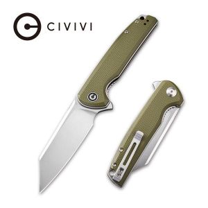 Civivi - Brigand Flipper Knife Green G10 Handle (3.46” Satin D2) C 909A