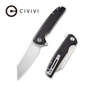 Civivi - Brigand Flipper Knife Black G10 Handle (3.46” Satin D2) C 909C