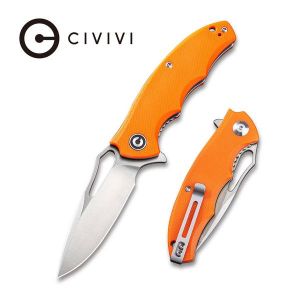 Civivi - Little Fiend Flipper Knife Orange G10 Handle (3.01” Satin D2) C 910B