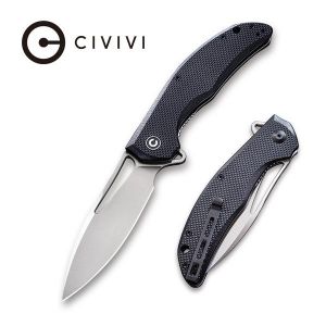 Civivi - Vexer Flipper Knife Black Coarse G10 Handle (3.96'' Satin D2) C 915C