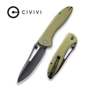Civivi - Picaro Thumb Studs Knife OD Green Coarse G10 Handle (3.94" Black stonewashed D2) C 916A
