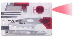 TOOL LOGIC - ISC2R - Ice Lite-II Red Multi Tool Knife (2" Razor Sharp Blade)