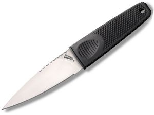 Cold Steel Knives-11SDS , Brave Heart Fixed Blade Knife, 4'' Plain Blade, Black Kraton Handles, W/ Secure EX Sheath, Discontinued