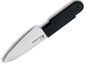Cold Steel Knives-53T4S  Neck Knife, 4'' Combo Blade, Black Kraton Handles, W/Secure EX-Sheath, Discontinued
