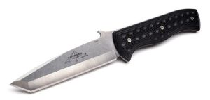 Emerson Knives - CQC7-SF , Tactical Fixed Blade Knife , 4.2'' Plain Blade , Black G-10 Handles , W/ Kydex Sheath