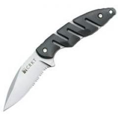 CRKT Knives-2813 , Steve Ryan Plan B , Tactical Neck Knife, 3'' Part Serrated Blade, W/ Sheath, Zytel Handles, Rare, Dis-Continued