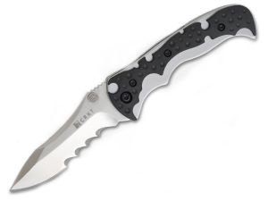 CRKT- 1093  Mini My Tighe Assisted Opening Folding Knife, 3'' Blade With Veff Serrations, Pocket Clip, Stainless Steel Handles