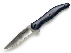 CRKT-1165 Summa  Folding Pocket Knife, 3.75'' Drop Point Blade, Flipper, Polished Micarta Handles- Discontinued, Rare