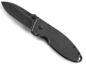 CRKT-2490KS  Squid Folding Pocket Knife By Lucas Burnley, 2.1'' Stonewash  Plain Blade, Stainless Steel Handles, With Pocket Clip