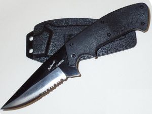 CRKT-2783K Polkowski Kasper Companion Fixed Blade Knife, 3.56'' Combo Edge Blade, Aus-6 Stainless Steel, Tactical Knife
