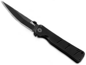 CRKT- 2926 Shizuka Noh Ken Folding Pocket Knife, 3.62 Plain Blade, Black G-10/Stainless Steel Handles, With Pocket Clip