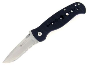 CRKT-6242 Crawford Falcon  Linerlock Pocket Knife, Zytel Scales, 3'' Part Serrated Blade, With Pocket Clip