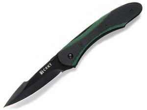 CRKT-7120 Gallagher Badger Folding Kinfe, 2-7/8'' Black Plain Blade, G-10 Handles, With Pocket Clip-DIS-CONTINUED