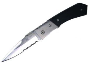 CRKT-8111 Tighe Tac Folding Pocket Knife, Zytel Scales, 2-1/2'' Part Serrated Blade, Linerlock, With Pocket Clip