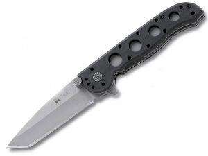 CRKT-M16-02Z By Kit Carson, Flipper Pocket Knife, 3'' Plain Tanto Blade, With AutoLAWKS Safety, Nylon Scales