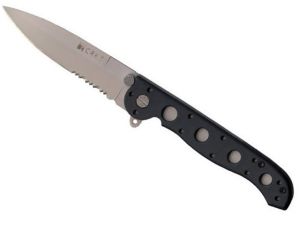 CRKT-M16-13Z Folding Pocket Knife By Carson, ,3.5'' Part Serrated Blade, AutoLAWKS Safety, With Pocket Clip, Nylon Handles