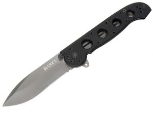 CRKT-M21-04G Folding Tactical Pocket Knife By Carson, 3.875'' Plain Blade, G-10 Handles, With Pocket Clip, AutoLAWKS Safety Feature