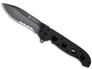 CRKT-M21-12G Tactical Folding Knife, 3.125'' Blade With Veff Serrattions, Black G-10 Handles, With Pocket Clip