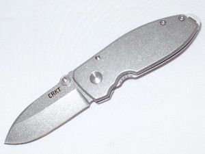 CRKT -2490 Burnley Squid , Frame Lock Pocket Knife, 2.14'' Stonewash Blade, Stainless Steel Handles-2490