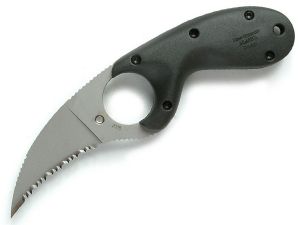 CRKT-2515  Bear Claw Fixed Blade Knife, Sharp Tip, 2.375'' Serrated Blade, With Sheath