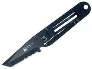 CRKT -5510K  K.I.S.S In The Dark, Folding Pocket Knife By Ed Halligan, 2.25'' Black Part Serrated Blade, AUS-6 Stainless Steel Frame