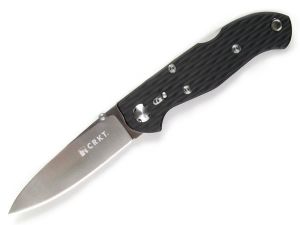 CRKT 7255 - Lake III ,Folding Knife  Combo Edge , (3.125'' Stainless Steel Plain Blade), Lock Back Safety Included