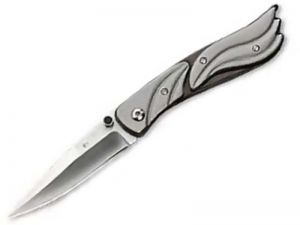 CRKT-7402SK Montana Folding Pocket Knife,  T-6 Grey Aluminim Handles, ,2.75'' Plain Blade, With Stainless Steel Pocket Clip.
