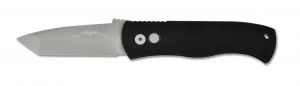 Pro-Tech Knives - E7T01 , Emerson CQC-7 Automatic Folding Knife , 3.25'' BeadBlast Blade , Solid  Black Aluminum Handles  , W/ Pocket Clip