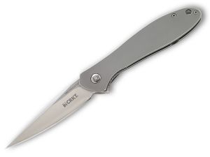 CRKT-K456XXP  Eros Large Gentleman,s Folding Knife By Ken Onion, Framelock, 2.84'' Plain Blade, Stainless Steel Handles
