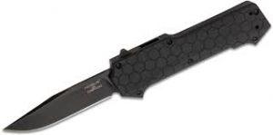Hogue Knives - 34036 , Compound OTF , Tactical Knife , 3.5'' Clip Point Blade  ,  Black G-10 Handles , W / Pocket Clip