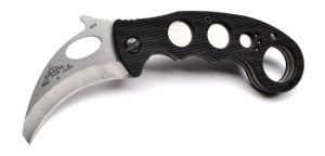 Emerson Knives - Karambit -SF , Tactical Folding Knife , 2.6'' Plain Blade , Black  G-10 Epoxy Handles , W/ Pocket Clip