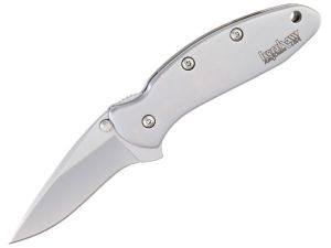 Kershaw Knives-1600 , Chive By Ken Onion Assisted Opening Pocket Knife, Stainless Steel Handles, W/ Pocket Clip, 1-15/16'' Plain Blade