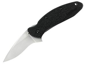 Kershaw Knives-1620 , Scallion By Ken Onion , Assisted Opening Pocket Knife,2-1/4'' Plain Blade, Black Zytel Handles, W/Pocket Clip