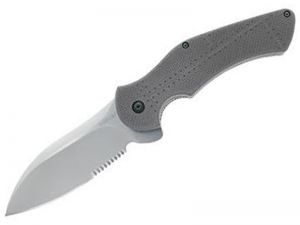 Kershaw Knives-1725ST , Junkyard Dog II , Folding Tactical Knife, Liner Lock, 3.75'' Part Serrated Blade, Grey G-10 Handles, Discontinued