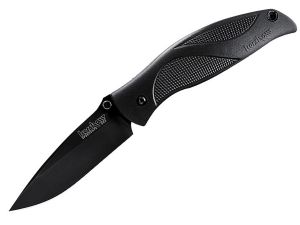 Kershaw Knives-1550 , Blackout By Ken Onion Assisted Opening Pocket Knife, Sppedsafe, 3-1/4'' Plain Blade, W/ Pocket Clip