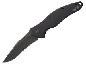 Kershaw Knives-1840CKT- Shallot By Ken Onion,  Assisted Opening Knife, Flipper, 3.5 Plain Blade,Black Stainless Steel Handles, W/ Pocket Clip