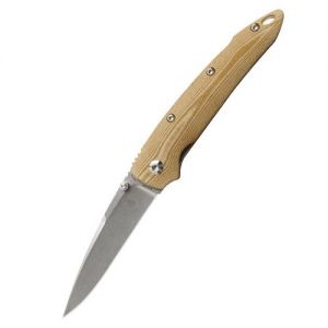 Kizer Sliver Micarta Brown Ki4419A5(3.50" Stonewash)